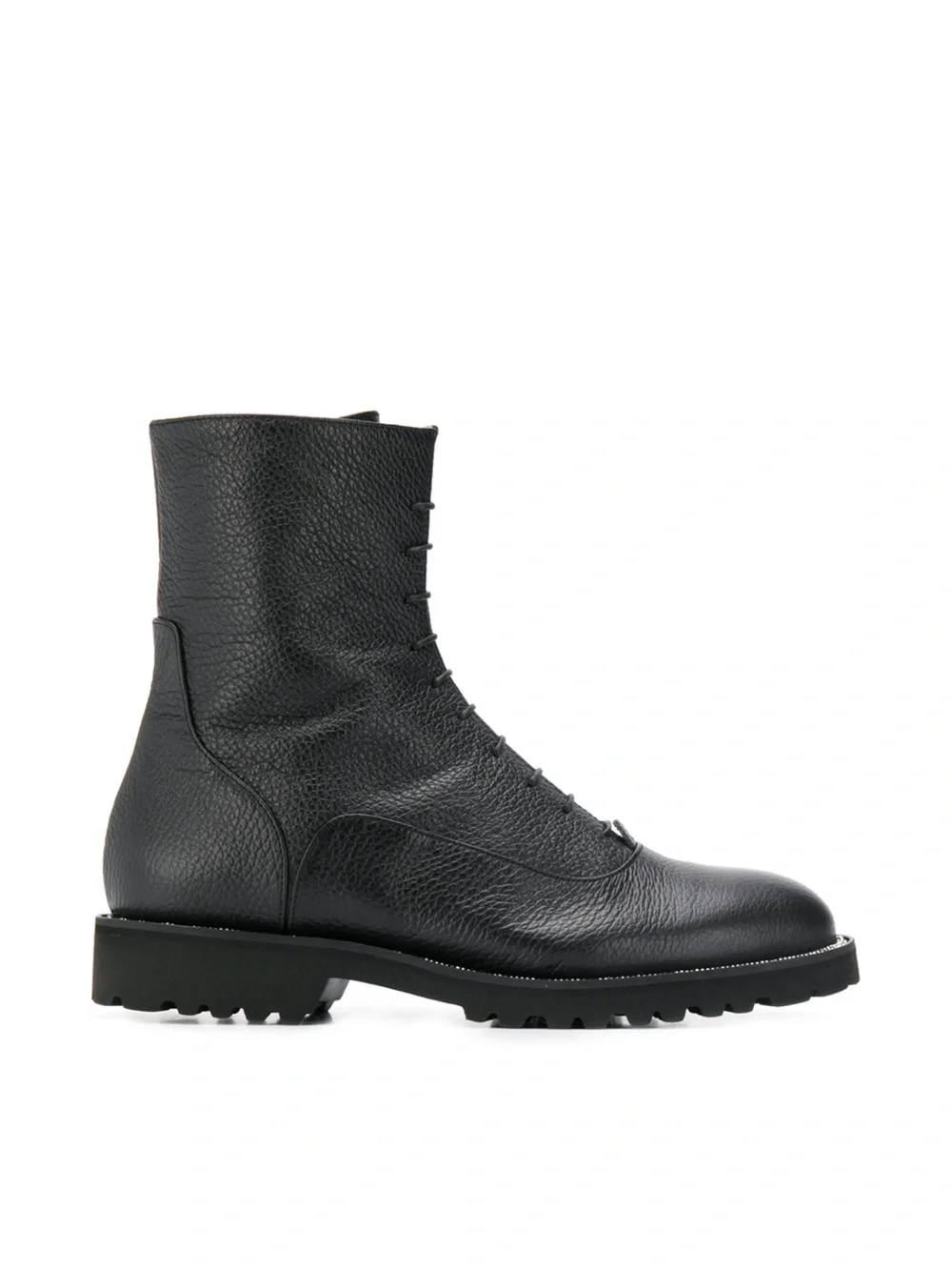 Fabiana Filippi Black Classic lace up embellished leather boots 7